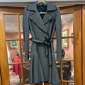 Roberto Cavalli Black and White Long Sleeve Sheath Dress